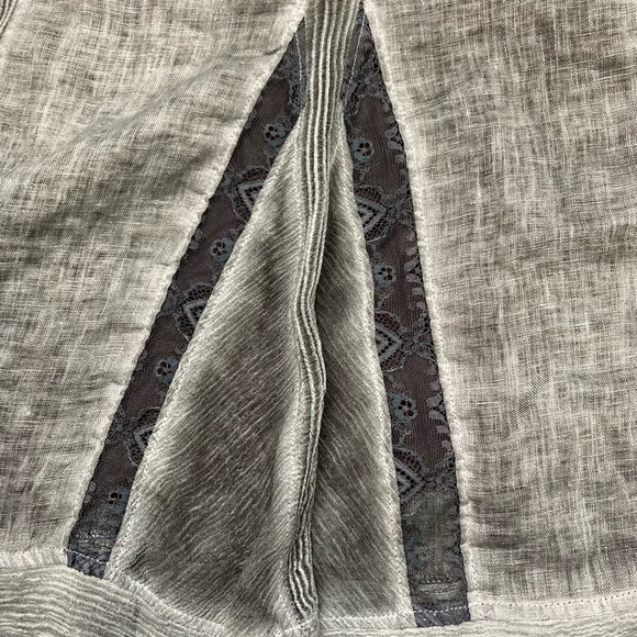 NWT 100% Linen Elie Tahari Lynelle Pleated Grey Midi Skirt - Picture 3 of 10